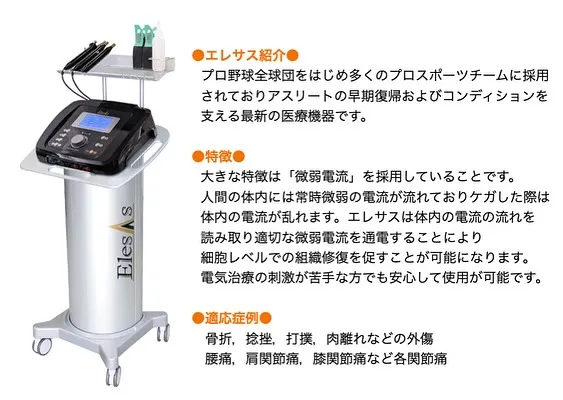 最新微弱電流治療器　〜エレサス〜